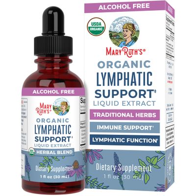 Lymphatic Support Drops by MaryRuth&#39;s | USDA Organic Lymphatic Cleanse Immune Support Supplement| Lymphatic Support with Echinacea &amp; Elderberry | Blue Vervain | Vegan | Non-GMO | 30 Servings |