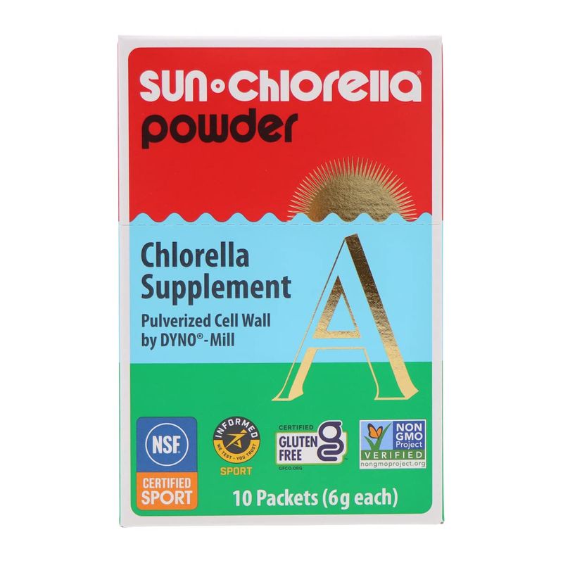 Sun Chlorella Powder Green Algae Superfood Supplement Supports Whole Body Wellness Immune Defense, Gut Health &amp; Natural Energy Boost - Chlorophyll, B12, Protein - Non-GMO - 10 Servings