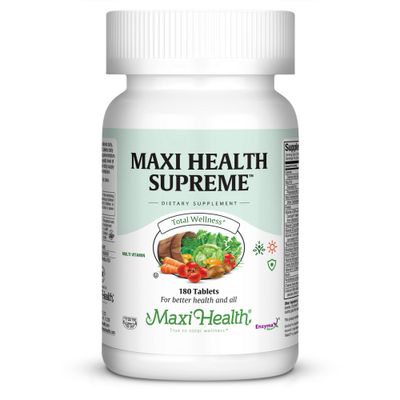 Maxi Health Supreme High Potency Multivitamin &amp; Mineral for Wellness, Immune Boost &amp; Antioxidant Defense, Includes Vitamin A, Vitamin C, Vit D and E, Vitamin B12, B6, Biotin, Selenium, Zinc, Inositol