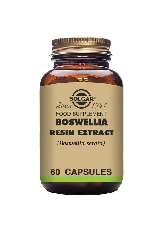 Solgar Boswellia Resin Extract, 60 Vegetable Capsules - Supports Joint Comfort &amp; Digestive Health - Standardized Full Potency (SFP) - Non-GMO, Vegan, Gluten Free, Dairy Free, Kosher - 60 Servings