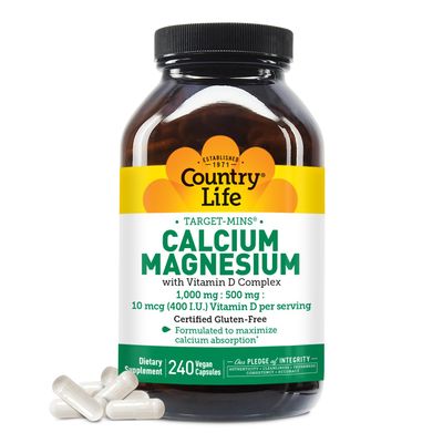 Country Life Target-Mins Calcium Magnesium with Vitamin D Complex for Total-Body Utilization and Osteoporosis Prevention