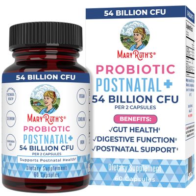 MaryRuth Organics Postnatal Probiotics for Breastfeeding Women | Nursing Probiotic Capsules with Vitamins | Minerals &amp; Antioxidants | 54 Billion CFU | Non-GMO | Vegan | 30 Servings