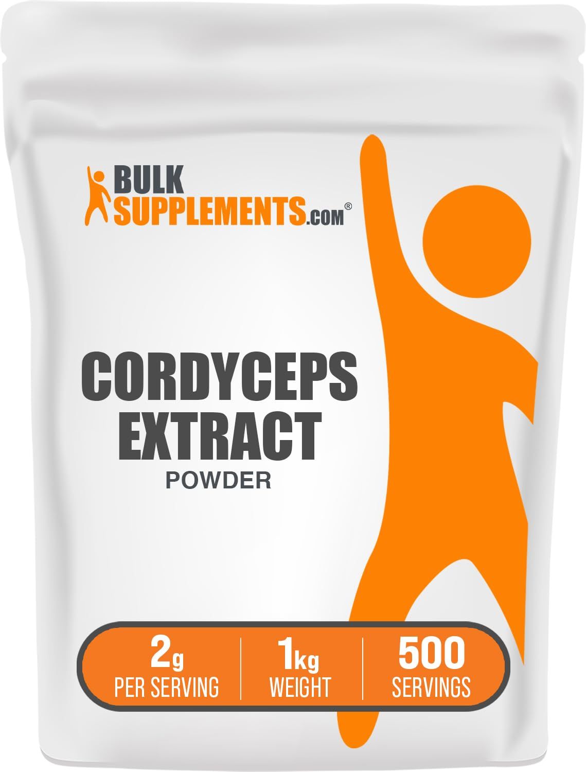 BulkSupplements.com Cordyceps Mushroom Extract Powder - Cordyceps Powder, from Cordyceps Sinensis - Cordyceps Extract, Gluten Free - 2000mg per Serving, 1kg (2.2 lbs) (Pack of 1)