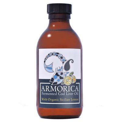 ARMORICA Fermented Cod Liver Oil - Cold Processed, Lacto-Fermented &amp; Raw Cod Liver Oil - Made Exclusively with Atlantic Cod (Sicilian Lemon (Organic), 200ml (6.67Fl oz))