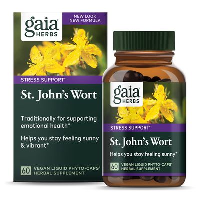 Gaia Herbs St. John's Wort, Vegan Liquid Capsules, 60 Count - Stress Support to Promote a Positive and Sunny Mood