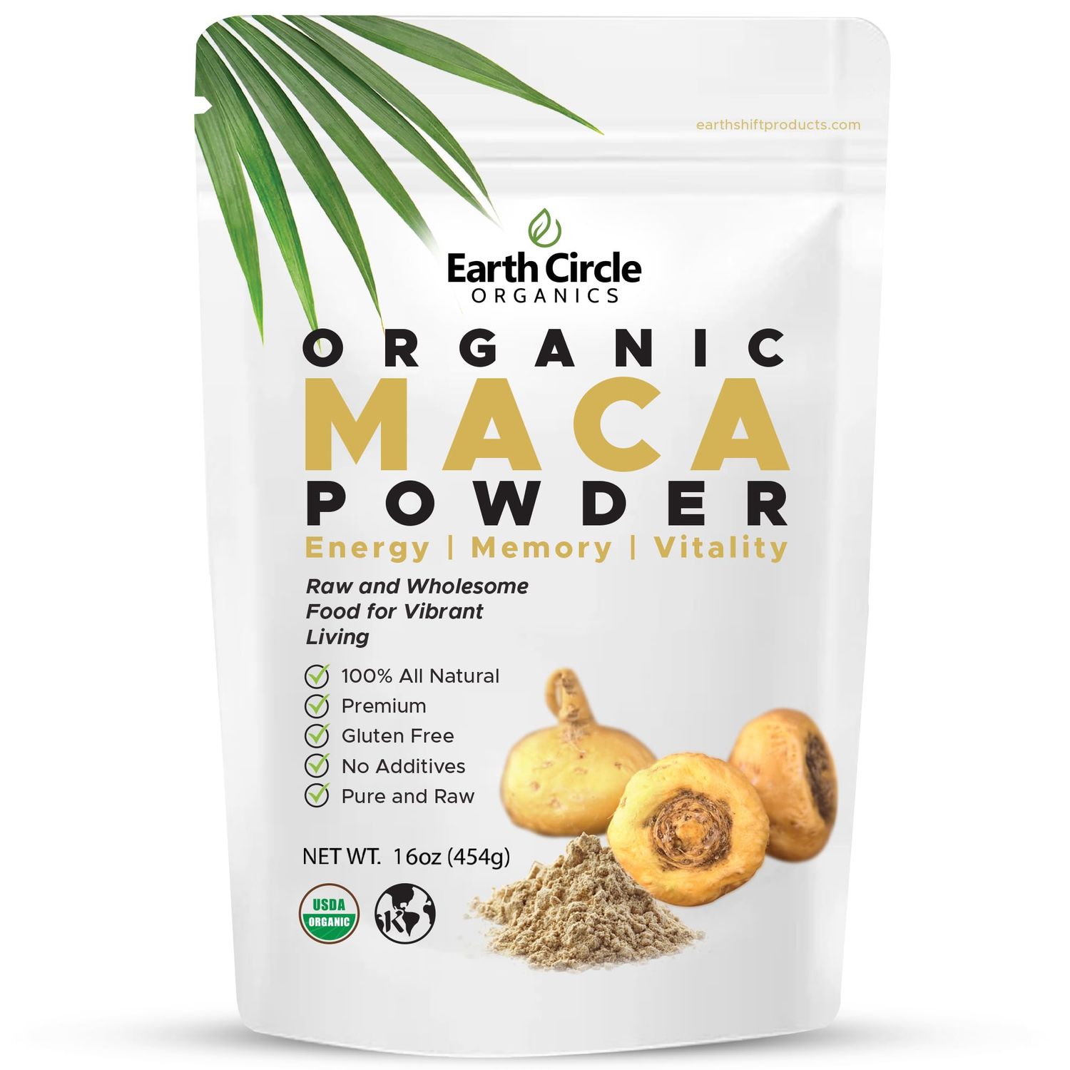 Yellow Maca Root Powder, Natural Superfood, Helps with Energy, Weight, and Women&#39;s Fertility - Vegan - 1 Pound (Pack of 1)