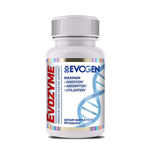 Evogen Evozyme - Premium Digestive Enzyme Support | Aids Digestion, Absorption, &amp; Nutrient Utilization | Protease, Lactase, Amylase | 60 Capsules