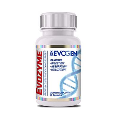 Evogen Evozyme - Premium Digestive Enzyme Support | Aids Digestion, Absorption, &amp; Nutrient Utilization | Protease, Lactase, Amylase | 60 Capsules