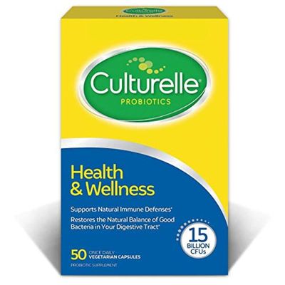 Culturelle Health &amp; Wellness Daily Probiotic Supplement For Men &amp; Women, Helps Support Your Immune System, Occasional Diarrhea, Gas &amp; Bloating, 15 Billion CFUs, Non-GMO, 50 Count