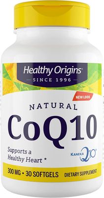 Healthy Origins CoQ10 (Kaneka Q10), 300 mg - Heart Health &amp; Energy Supplement - Gluten-Free &amp; Non-GMO Supplements - 30 Softgels