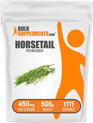 BulkSupplements.com Horsetail Powder - Horsetail Supplement, from Horsetail Herb, Silica Supplements - Herbal Supplement, Gluten Free, 450mg per Serving, 500g (1.1 lbs) (Pack of 1)
