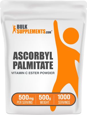 BulkSupplements.com Ascorbyl Palmitate Powder - Vitamin C Ester, Ascorbyl Palmitate 500mg - Vitamin C Supplement, Gluten Free, 500mg per Serving, 500g (1.1 lbs) (Pack of 1)