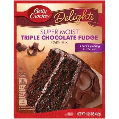 Betty Crocker Super Moist Cake Mix Triple Chocolate Fudge 15.25 oz Box (Pack of 2)