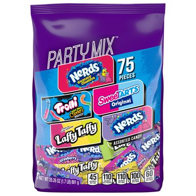 SweeTARTS Variety Party Mix, Individually Wrapped Assorted Candy, 28.6 Ounce (75 Count)