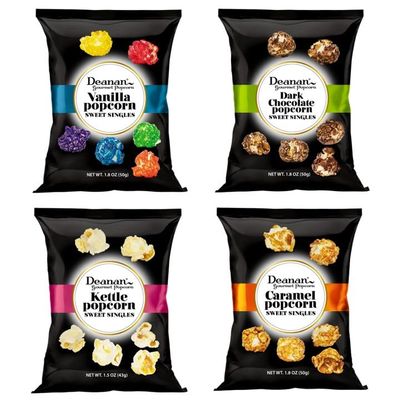 Deanan - 12 count Assorted Popcorn Sweet Singles including 3 Vanilla, 3 Caramel, 3 Kettle, 3 Dark Chocolate (1.5 oz &amp; 1.8 oz each)