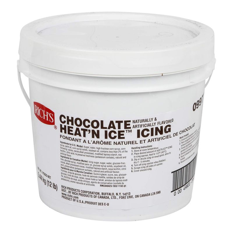 Rich&#39;s Heat &#39;N Ice Icing for Donuts, Rolls &amp; More, Chocolate, 192 Ounce
