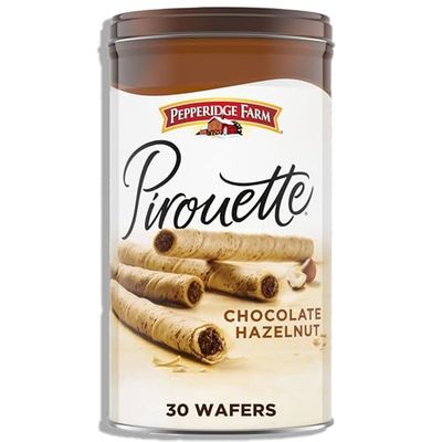 Pepperidge Farm Pirouette Cookies, Chocolate Hazelnut Crme Filled Wafers, 13.5 Oz Tin