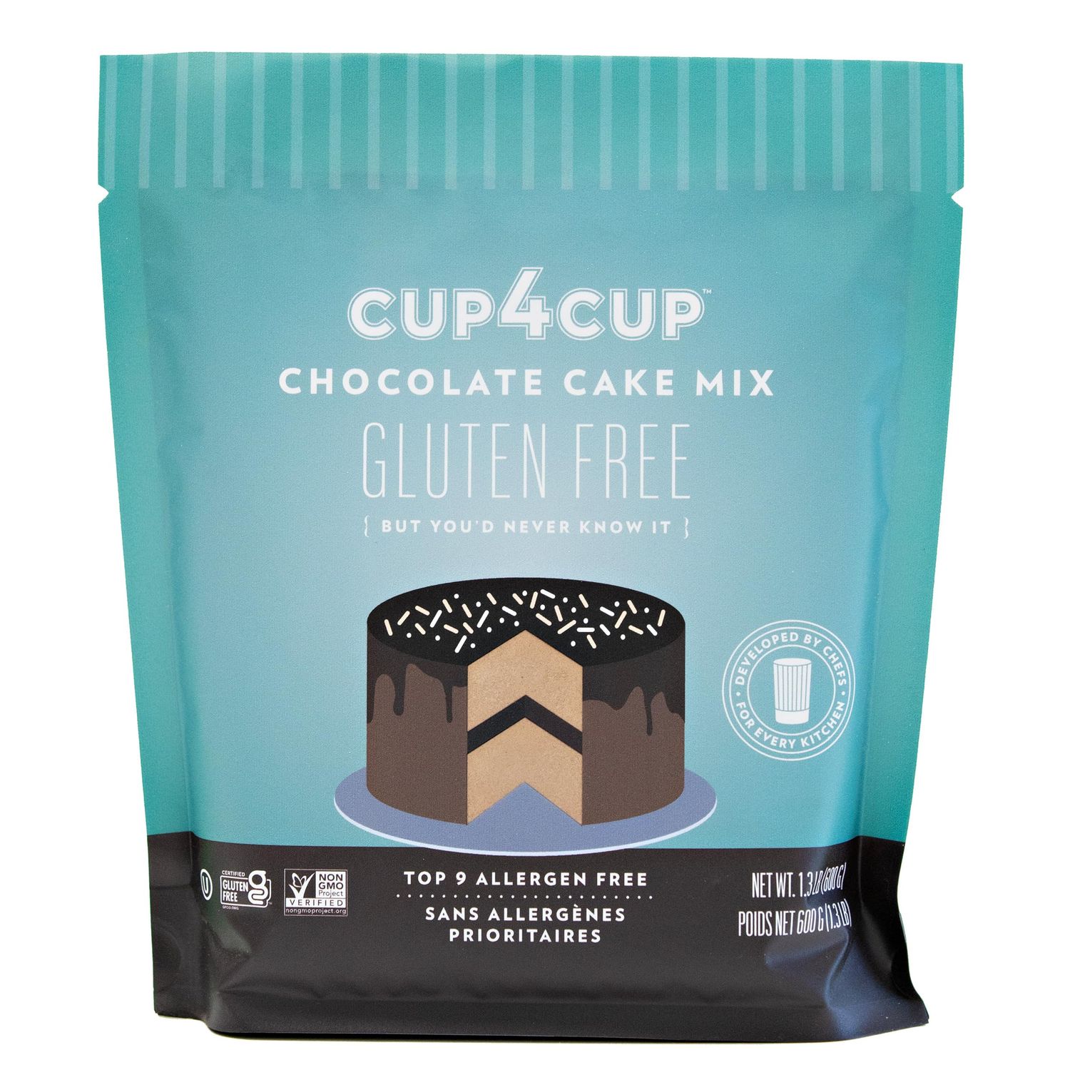 Cup4Cup Chocolate Cake Mix, 1.3 Pounds, Certified Gluten Free, Non-GMO, Kosher, Made in the USA