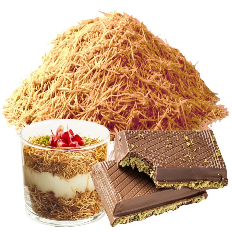 Cooked &amp; Chopped Kataifi for Dubai Chocolate, Ready-to-Use Shredded Topping for Desserts, Crushed Kataifi, Vacuum-Sealed Kadayif Pastry for Freshness, (7oz)