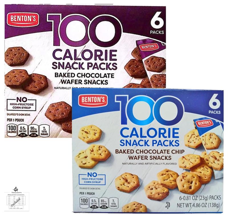 Fit &amp; Active Baked Chocolate Chip and Chocolate Mini Cookie Wafer Snacks 100 Low Calorie - 1 Pack Each, Snack Snacking Food Treat