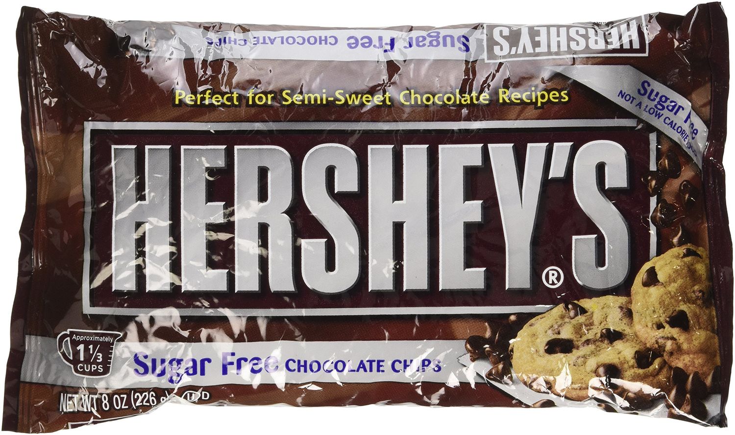 Hershey&#39;s Baking Chips Chocolate Semi Sweet Sugar Free, 8-Ounce Bags (Pack of 6)