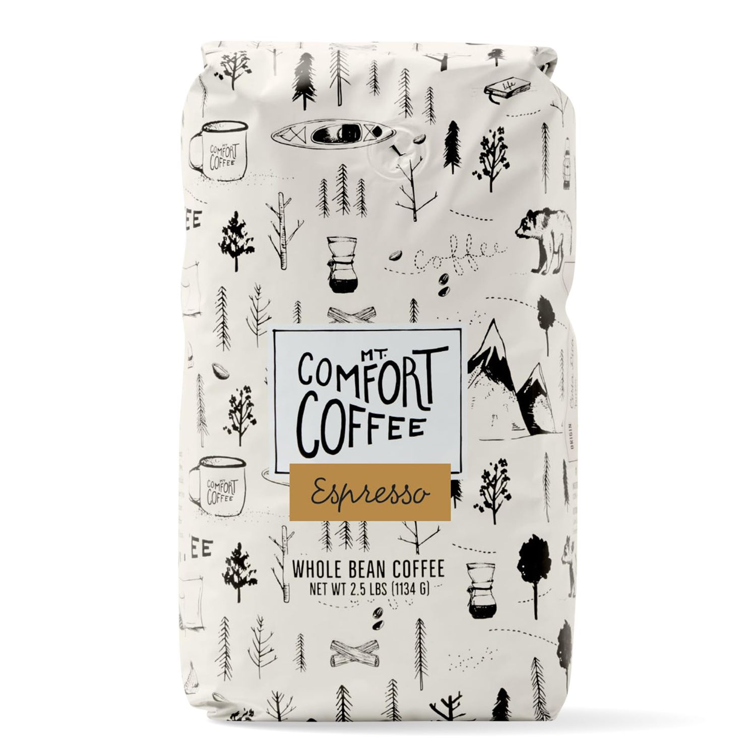 Mt. Comfort Coffee Espresso Roast, 2.5lb - Flavor Notes of Chocolate &amp; Caramel - Roasted Whole Beans