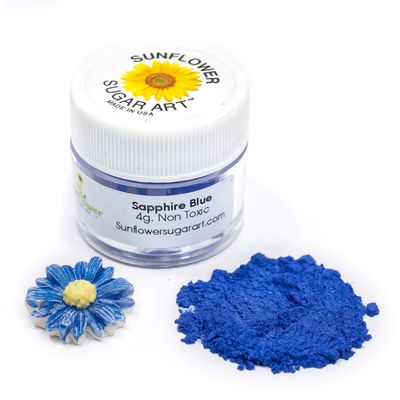 Blue Sapphire Edible Luster Dust | 5 Grams Food Grade Cake Dust Shimmer Powdered, Edible Metallic Powder Food Coloring for Cake Decorating, Chocolates, Fondant, Drinks, Painting, Vegan