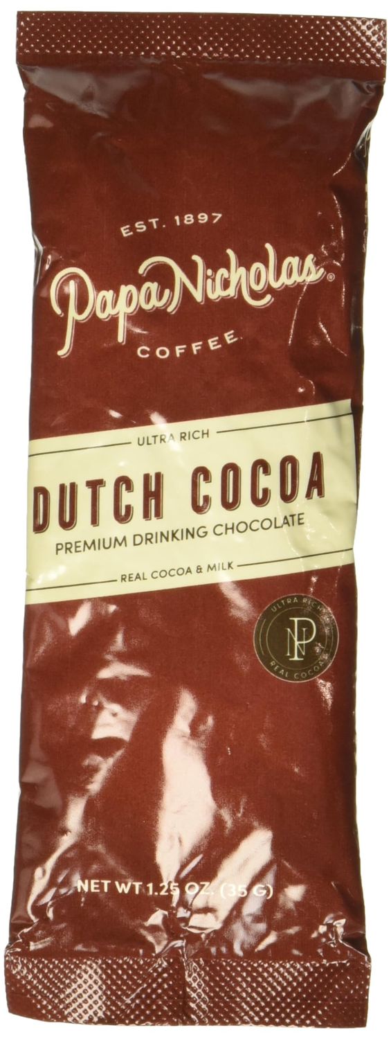 PapaNicholas Coffee Premium Hot Cocoa, Dutch Chocolate, 24/carton