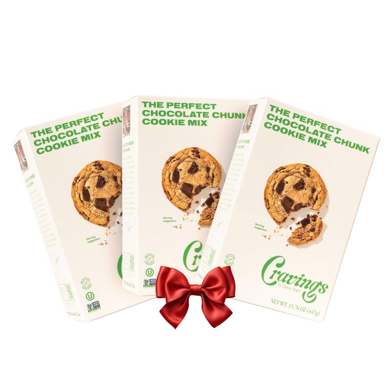 Cravings by Chrissy Teigen Chocolate Chip Cookie Mix, Vegan, Makes 12, 4-inch Chocolate Chunk Cookies 15.76 oz (Pack of 3)