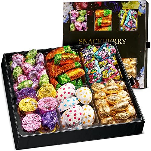 Easter Candy and Chocolate Platter with Milk Chocolate Bunnies, Chocolate Carrots, Cookies &amp; Cream Eggs, and More! Kosher Holiday Mixed Gift Basket Candy Platter