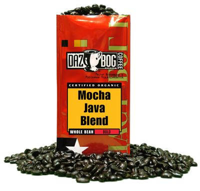 Dazbog Coffee/Organic Mocha Java Blend/Whole Bean Coffee / 11 oz. / Chocolate Overtones/Smooth &amp; Rich in Flavor/Full Bodied Blend/Vacuum Sealed Freshness