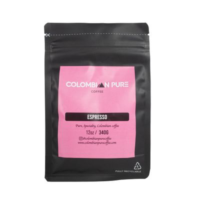 Colombian Pure Espresso- Grab your day by the beans with this specialty single-estate coffee. A great tasting espresso medium roast with notes of chocolate, forest berries, and toffee.