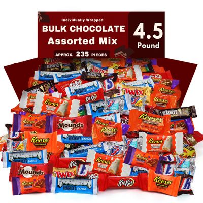 Bulk Heshey Chocolate Candy Individually Wrapped - 4.5lb Milk Chocolate Party Candy Variety Mix For treats, Party Favors &amp; Snacks