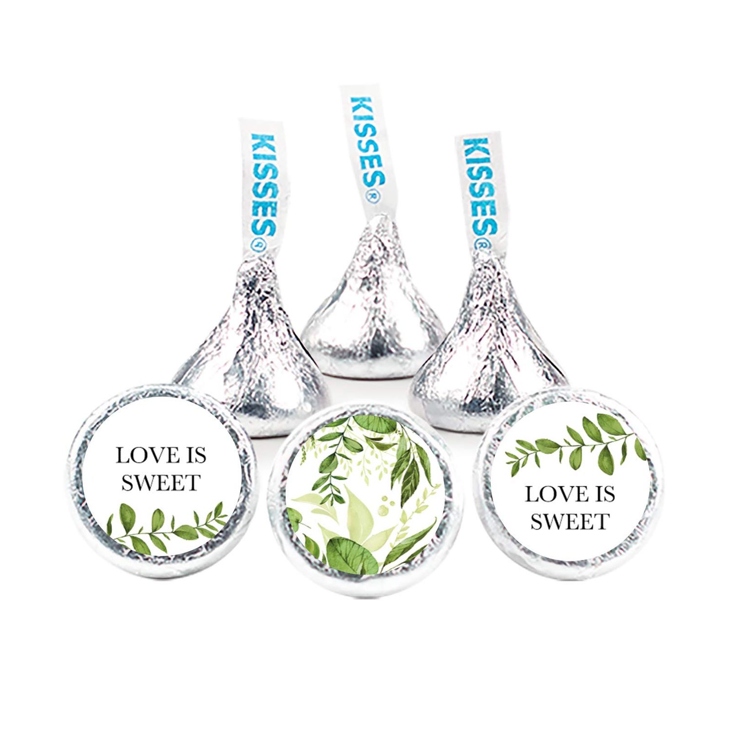 Botanical Wedding Stickers for Kisses (324 Count)