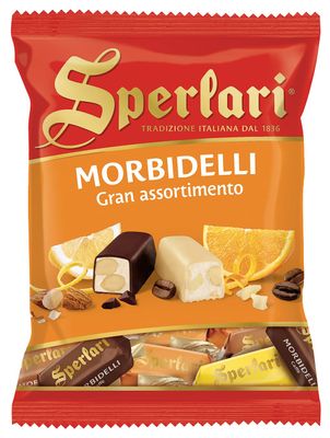 SPERLARI CHOCOLATE - COATED SOFT NOUGAT BITES WITH ALMONDS 4.12oz.(117gr.)