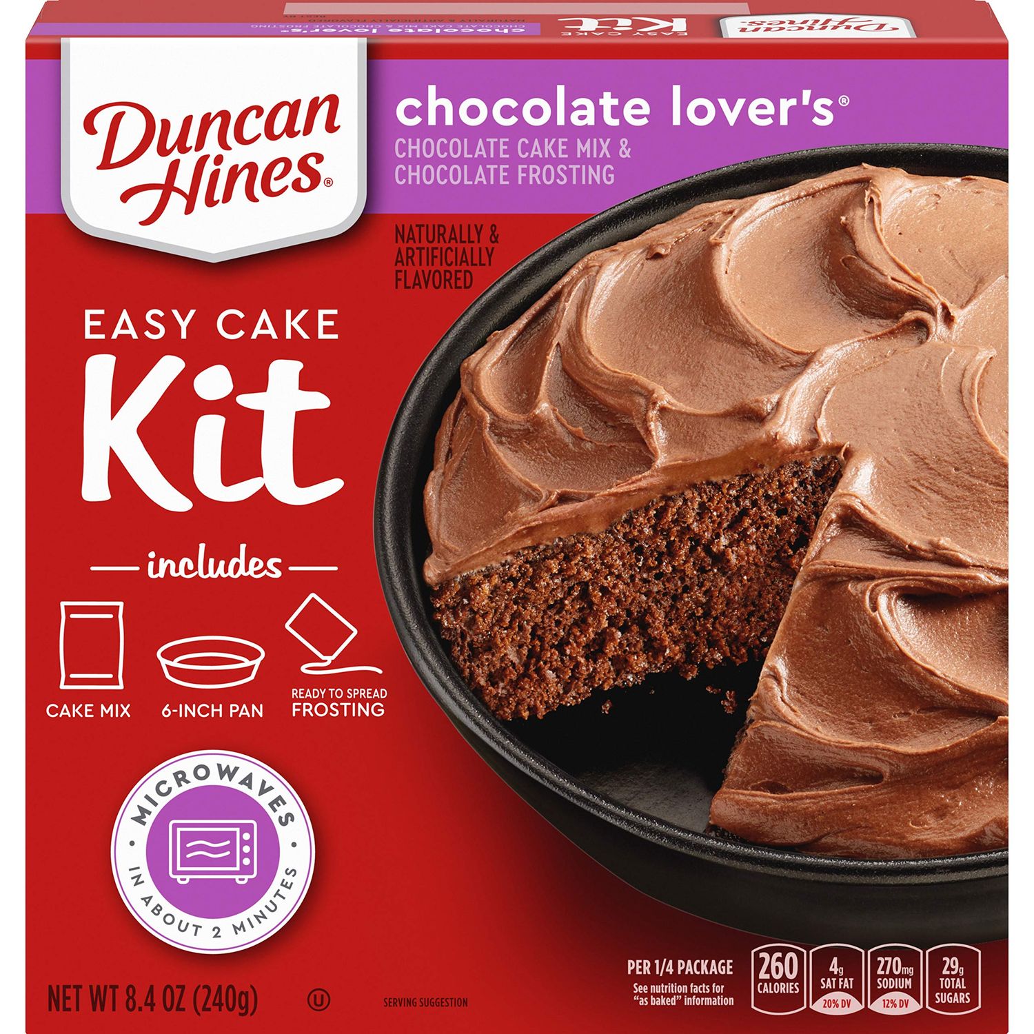 Duncan Hines Easy Cake Kit Chocolate Lover&#39;s Cake Mix, 8.4 oz