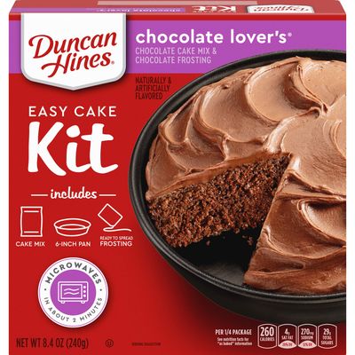 Duncan Hines Easy Cake Kit Chocolate Lover&#39;s Cake Mix, 8.4 oz