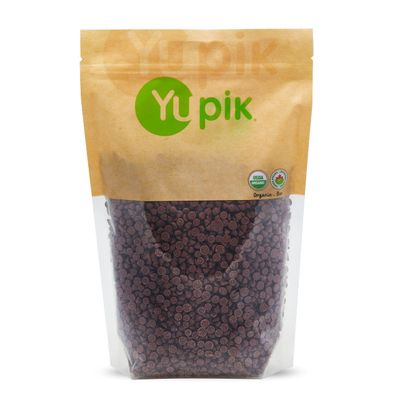 Yupik Organic 70% Pure Dark Chocolate Chips - No Sugar Added - 4000 Ct, 2.2 lbs, Pure Chocolate, Vegan, GMO-Free, Vegetarian, Gluten-Free, Lactose Free, Brown, Pack of 1