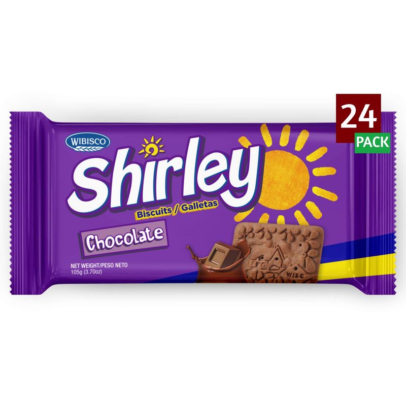 Wibisco Shirley Biscuits, Chocolate, 3.7 oz (Pack of 24)