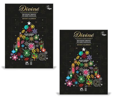 Smiling Sweets Advent Calendars - Pack of 2 - Dark Chocolate - Delicious Traditions for Friends and Family - Great for Sharing - Great Taste and Fun to Use