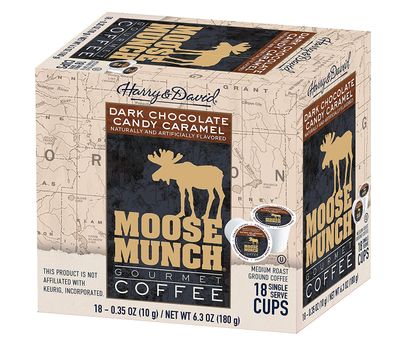 Harry &amp; David Moose Munch Coffee in Single Serve Cups 18ct (Dark Chocolate Candy Caramel)