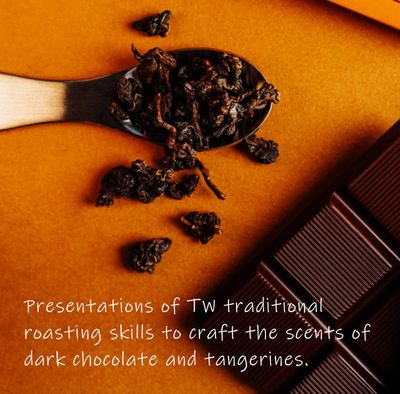 Trilliant-Fomsa Tea Dark roasted dong ding oolong tea, Taiwan black oolong, loose tea leaf, strong tea, gift pack 4 oz, black coffee note, dark chocolate and sour orange scents.