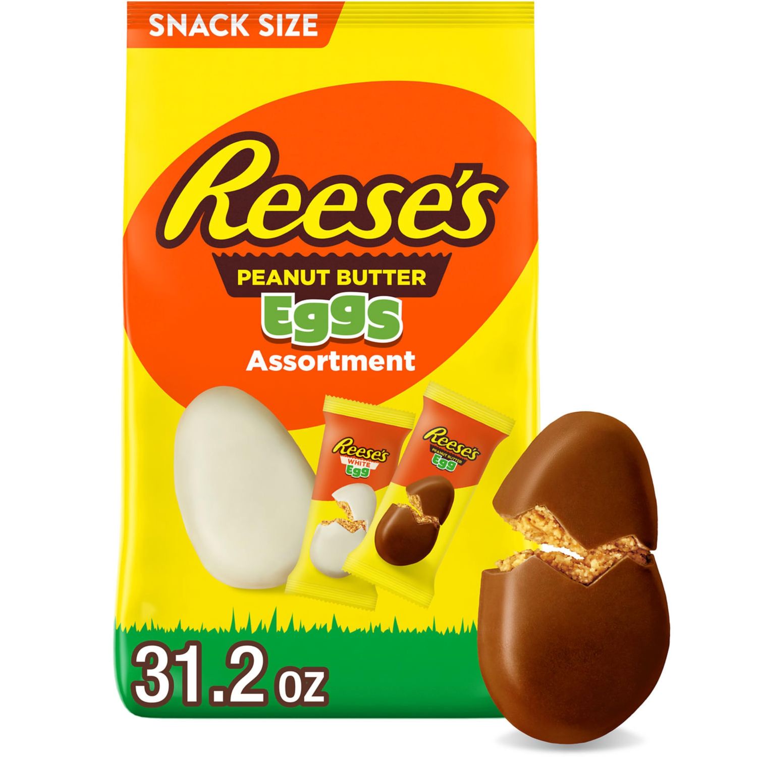REESE&#39;S Assorted Flavored Snack Size Peanut Butter Eggs, Easter Candy Bag, 29.4 oz