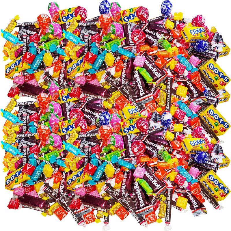 Assortit Fruit &amp; Chocolate Candy Mix - Tootsie Roll Fruit Chews, Chocolate Midges, Starburst, Dots &amp; Pops Variety, 9.5 Lb Bulk Pack, Individually Wrapped (152 Oz)
