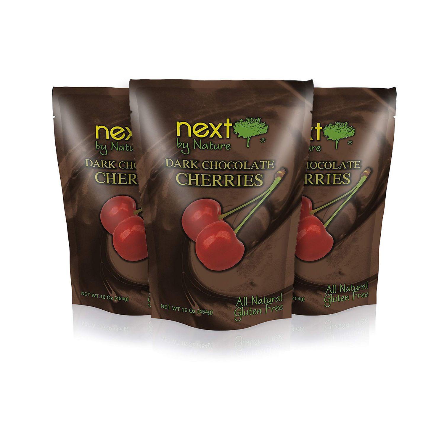 Next by Nature Dark Chocolate Cherries, 16 oz Bag (Pack of 3)