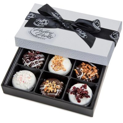 Pastry Perks 6 Gourmet Chocolate-Covered Cookies, Gift Basket - Holiday Gift Box for Men, Women, and Grandma - Birthday Treats &amp; Food Delivery Gift Ideas