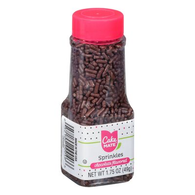 Cake Mate Chocolate Sprinkles - Dessert Sprinkles for Ice Cream, Cookies, and Brownies, 1.75oz (Chocolate Jimmies)
