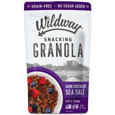 Wildway Keto Granola | Dark Chocolate Sea Salt | Grain-Free Certified Gluten-Free Cereal | Vegan, Low Carb | No Sugar Added | Paleo-Friendly, Non-GMO Fruit &amp; Nut Clusters | Nutrient-Rich | 8oz, 3 Pack