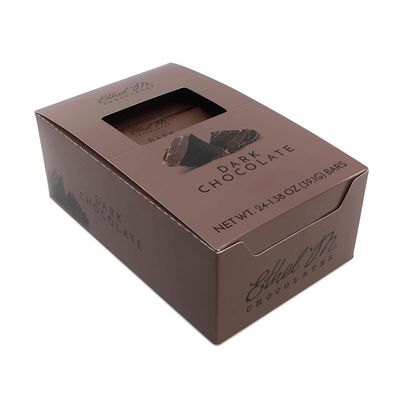 Ethel M Chocolates Premium Dark Chocolate Bars Box of 24 - Individually Wrapped Chocolate Candy Bars