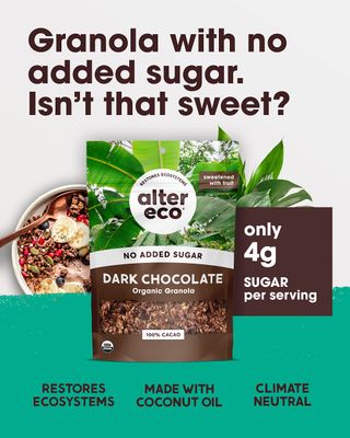 Alter Eco Dark Chocolate Granola, Healthy, Organic Breakfast & Snack, Naturally Sweetened with Fruit, Vegan, No Artificial Sugars or Additives, Regeneratively-Farmed Oats (Dark Chocolate - 6 Pack)